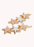 Marbelized Star Trio Clip - Colors: Pink Pearlescence & Mother of Pearl White